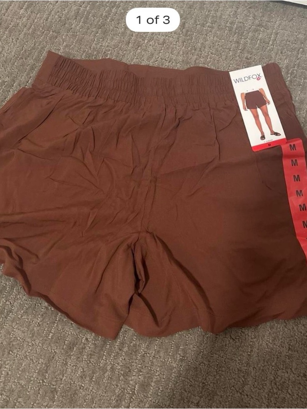 NWT wild fox brown casual shorts size M